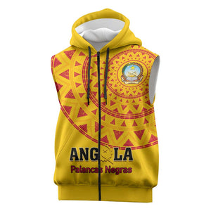 Support Palancas Negras - Yellow Angola Football Sleeveless Zip Hoodie - African Pride