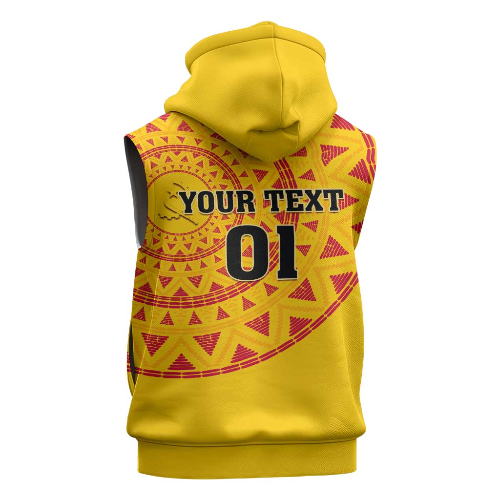 Support Palancas Negras - Yellow Angola Football Sleeveless Zip Hoodie - African Pride