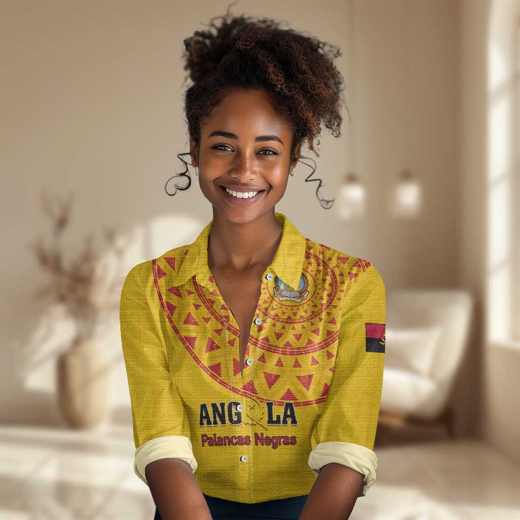 Support Palancas Negras - Yellow Angola Football Women Casual Shirt