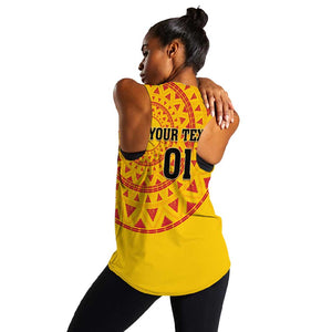 Support Palancas Negras - Yellow Angola Football Women Racerback Tank