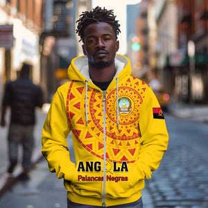 Support Palancas Negras - Yellow Angola Football Zip Hoodie