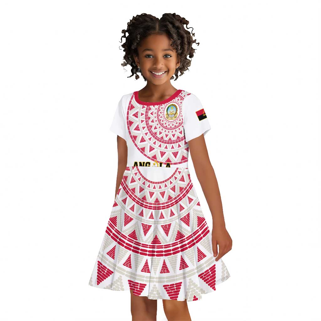 Support Palancas Negras - White Angola Football Kid Short Sleeve Dress