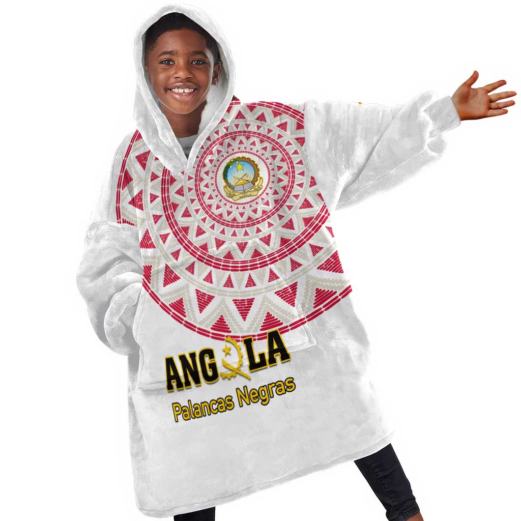 Support Palancas Negras - White Angola Football KId Wearable Blanket Hoodie