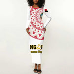 Support Palancas Negras - White Angola Football Long Sleeve Bodycon Dress LT01