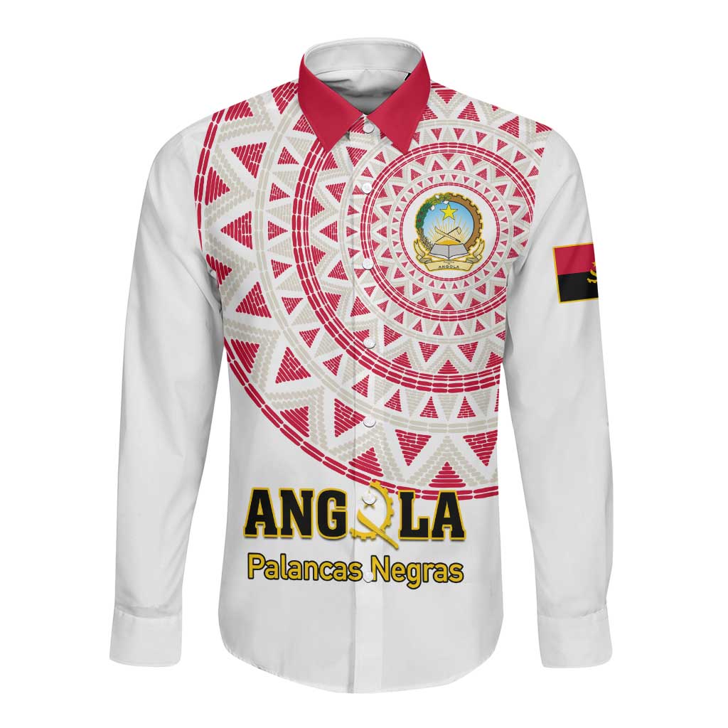 Support Palancas Negras - White Angola Football Long Sleeve Button Shirt