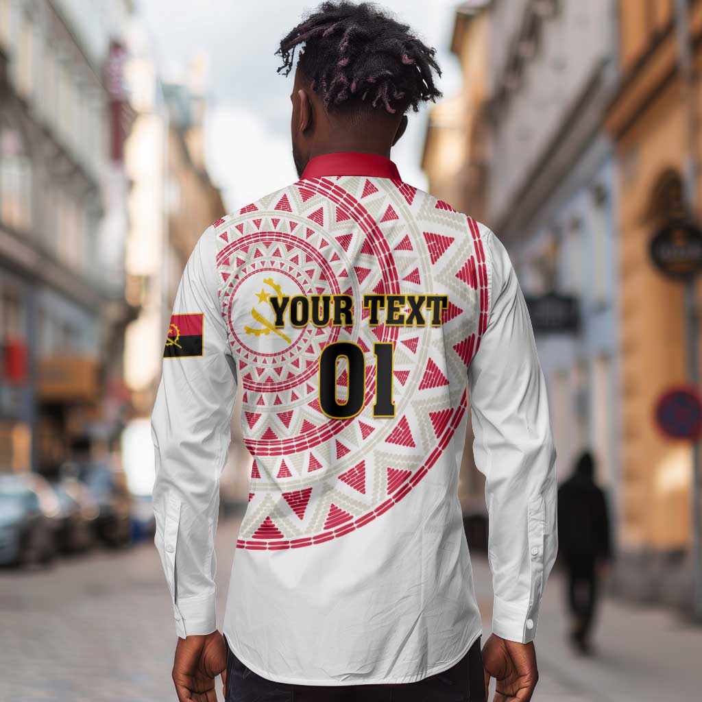 Support Palancas Negras - White Angola Football Long Sleeve Button Shirt