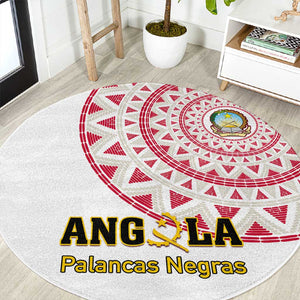 Support Palancas Negras - White Angola Football Round Carpet