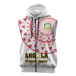 Support Palancas Negras - White Angola Football Sleeveless Zip Hoodie - African Pride