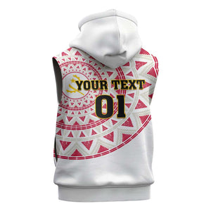 Support Palancas Negras - White Angola Football Sleeveless Zip Hoodie - African Pride