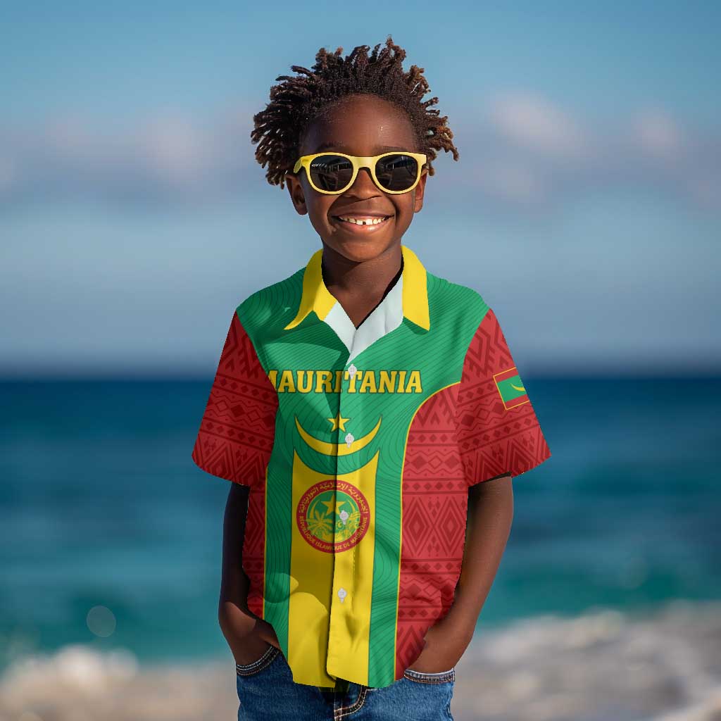 Support the Lions of Chinguetti - Mauritania Football Kid Hawaiian Shirt