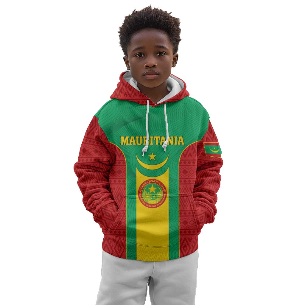 Support the Lions of Chinguetti - Mauritania Football Kid Hoodie