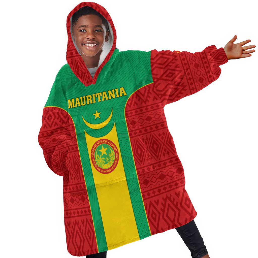 Support the Lions of Chinguetti - Mauritania Football KId Wearable Blanket Hoodie