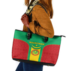 Support the Lions of Chinguetti - Mauritania Football Leather Tote Bag