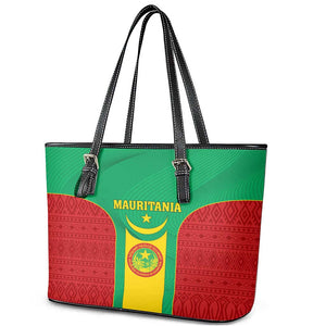 Support the Lions of Chinguetti - Mauritania Football Leather Tote Bag