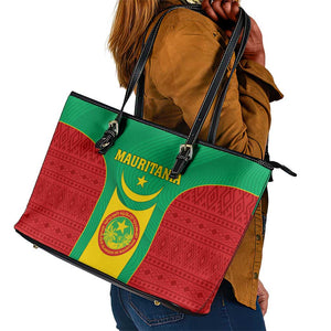 Support the Lions of Chinguetti - Mauritania Football Leather Tote Bag