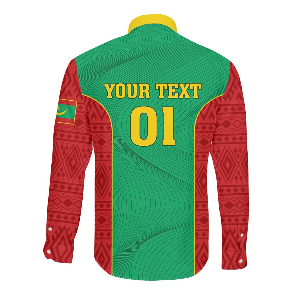 Support the Lions of Chinguetti - Mauritania Football Long Sleeve Button Shirt