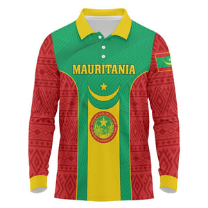 Support the Lions of Chinguetti - Mauritania Football Long Sleeve Polo Shirt