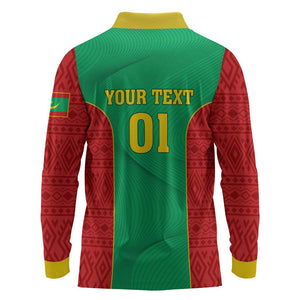 Support the Lions of Chinguetti - Mauritania Football Long Sleeve Polo Shirt