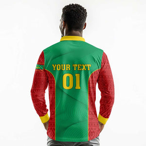 Support the Lions of Chinguetti - Mauritania Football Long Sleeve Polo Shirt