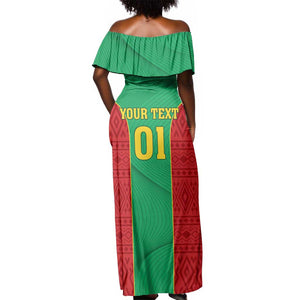 Support the Lions of Chinguetti - Mauritania Football Off Shoulder Maxi Dress