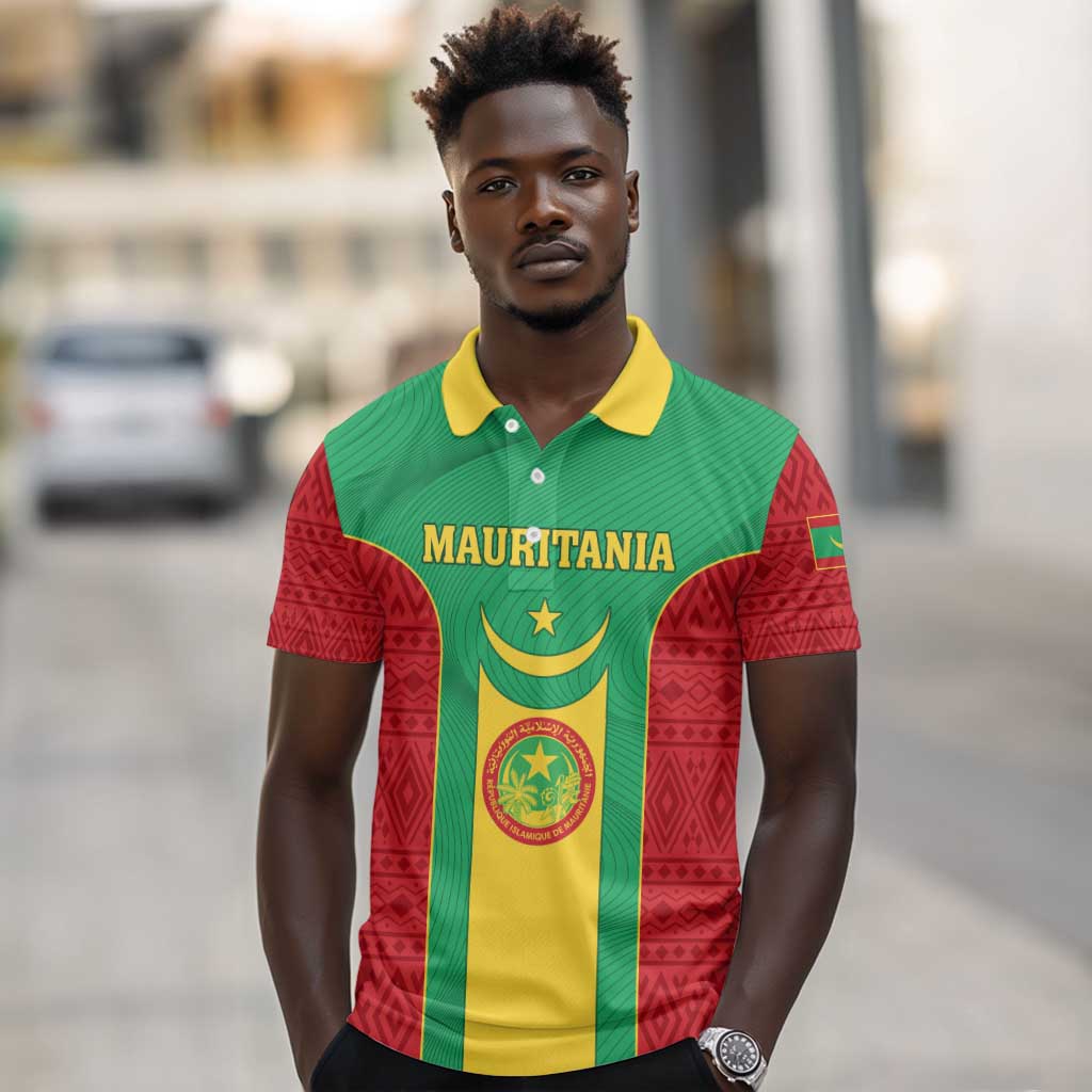 Support the Lions of Chinguetti - Mauritania Football Polo Shirt