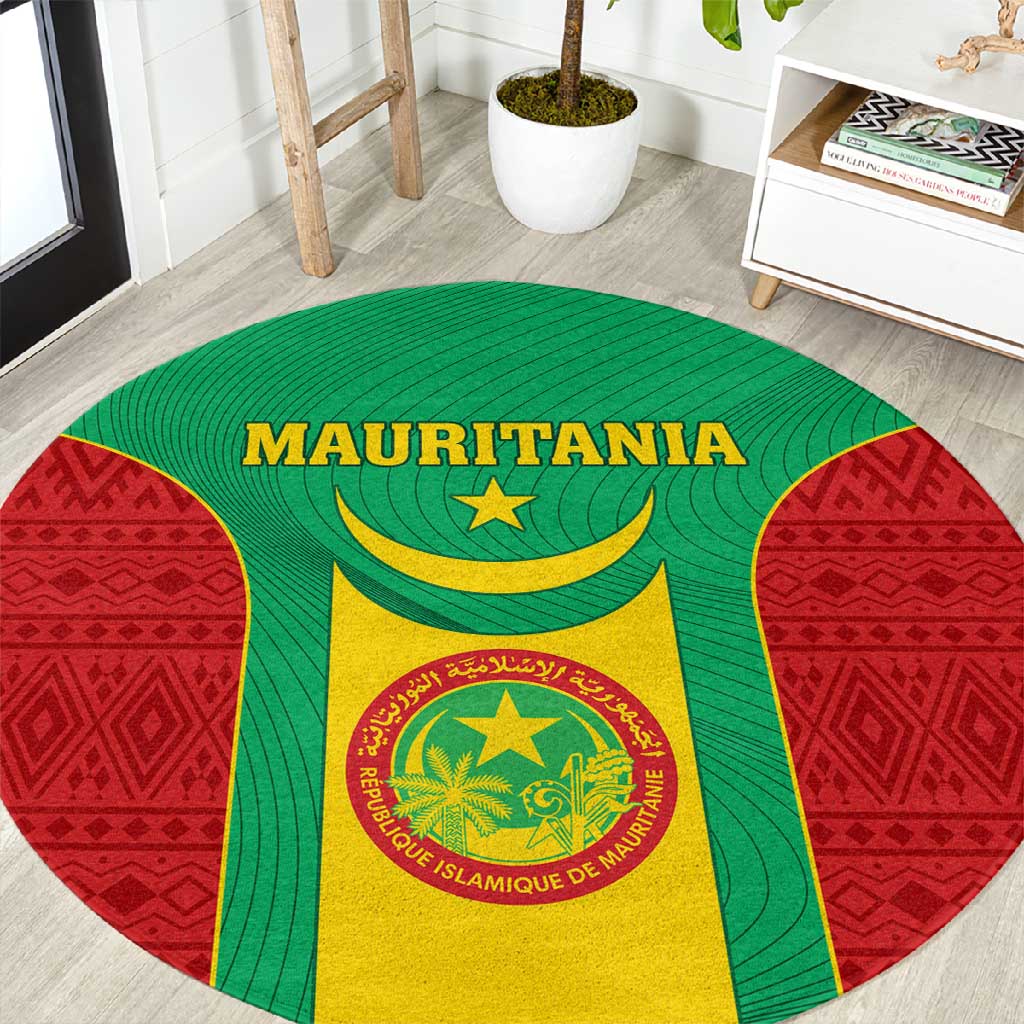 Support the Lions of Chinguetti - Mauritania Football Round Carpet