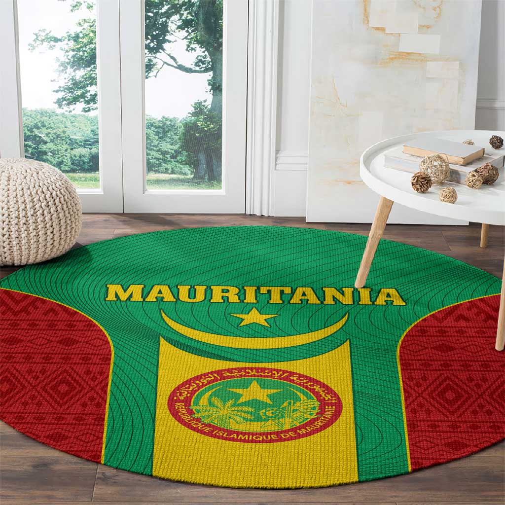 Support the Lions of Chinguetti - Mauritania Football Round Carpet
