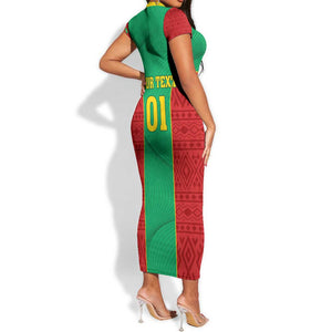 Support the Lions of Chinguetti - Mauritania Football Short Sleeve Bodycon Dress LT01