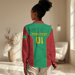 Support the Lions of Chinguetti - Mauritania Football Women Casual Shirt