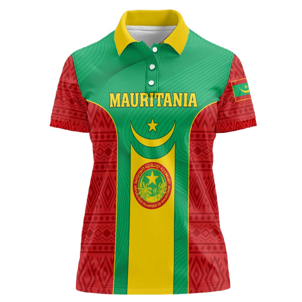 Support the Lions of Chinguetti - Mauritania Football Women Polo Shirt