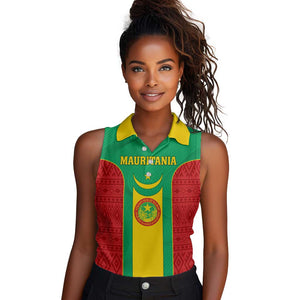 Support the Lions of Chinguetti - Mauritania Football Women Sleeveless Polo Shirt