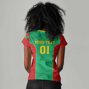 Support the Lions of Chinguetti - Mauritania Football Women V-Neck T-Shirt