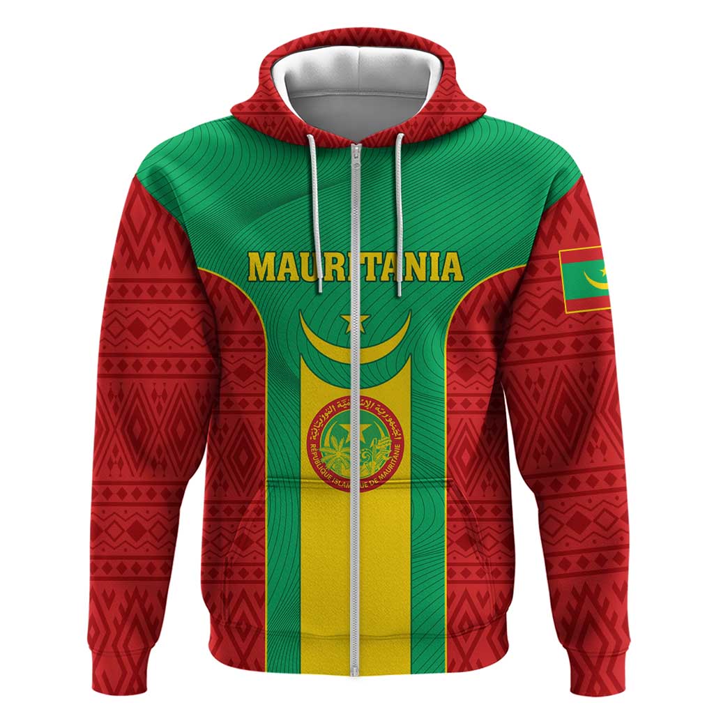 Support the Lions of Chinguetti - Mauritania Football Zip Hoodie