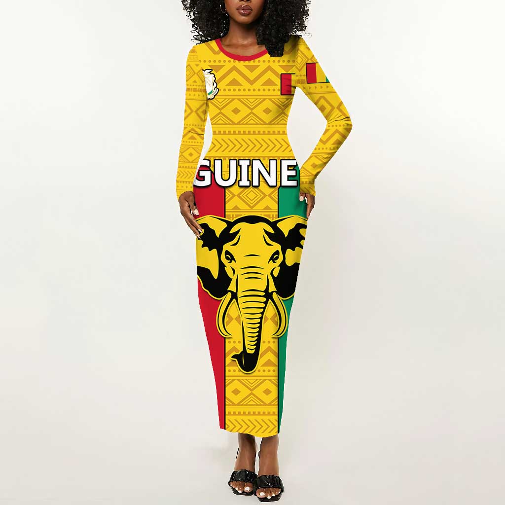 Guinea Football Long Sleeve Bodycon Dress Come On Syli National LT01