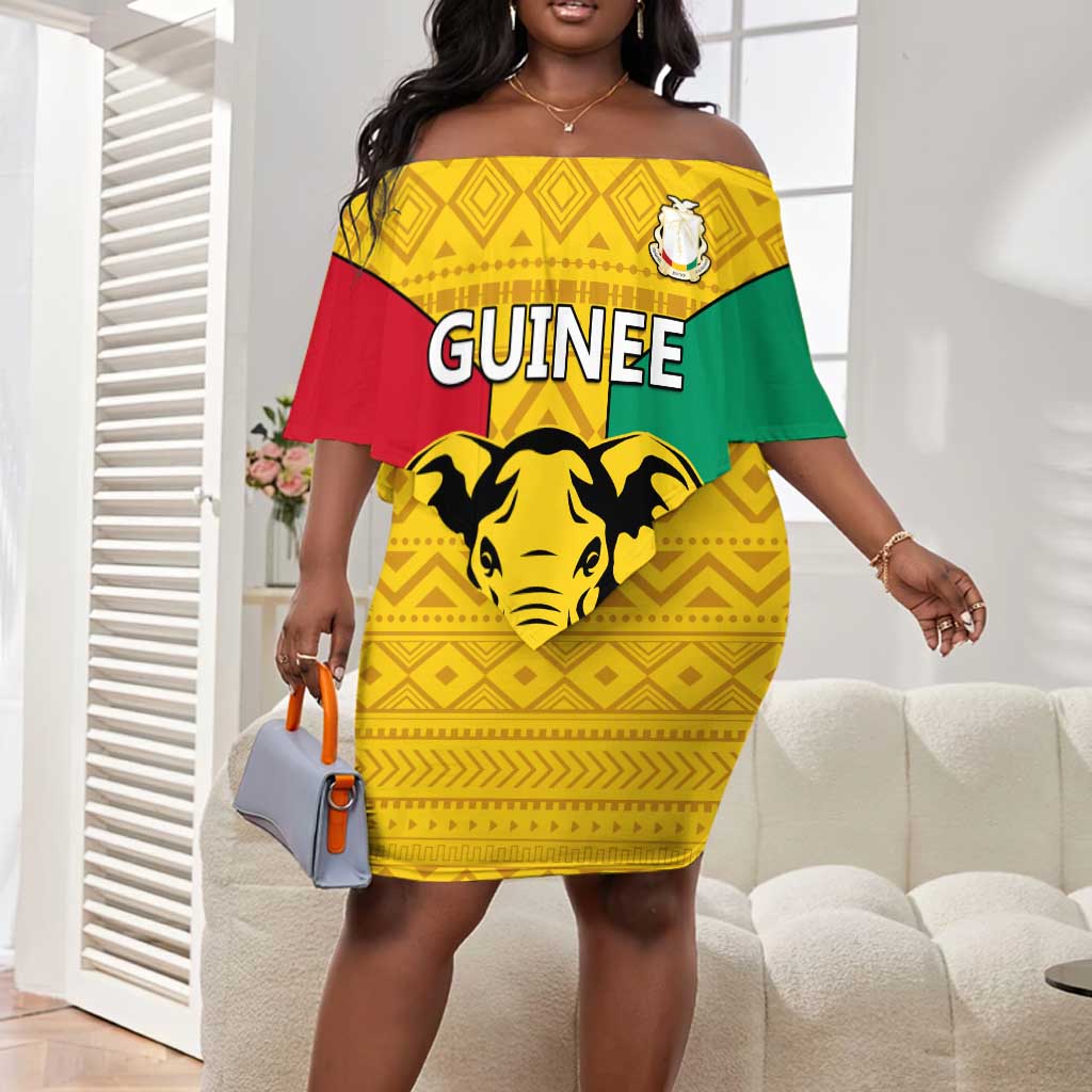 Guinea Football Off Shoulder Short Dress Come On Syli National LT01