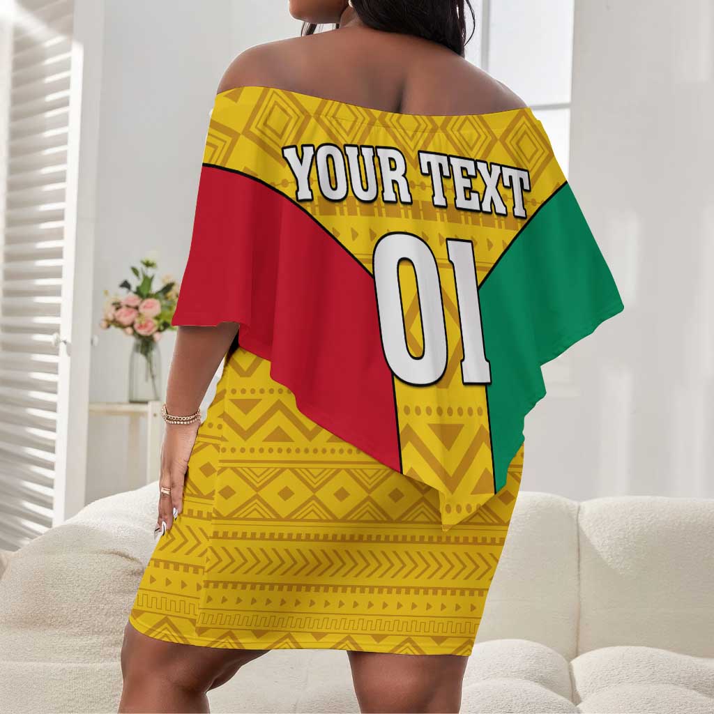 Guinea Football Off Shoulder Short Dress Come On Syli National LT01