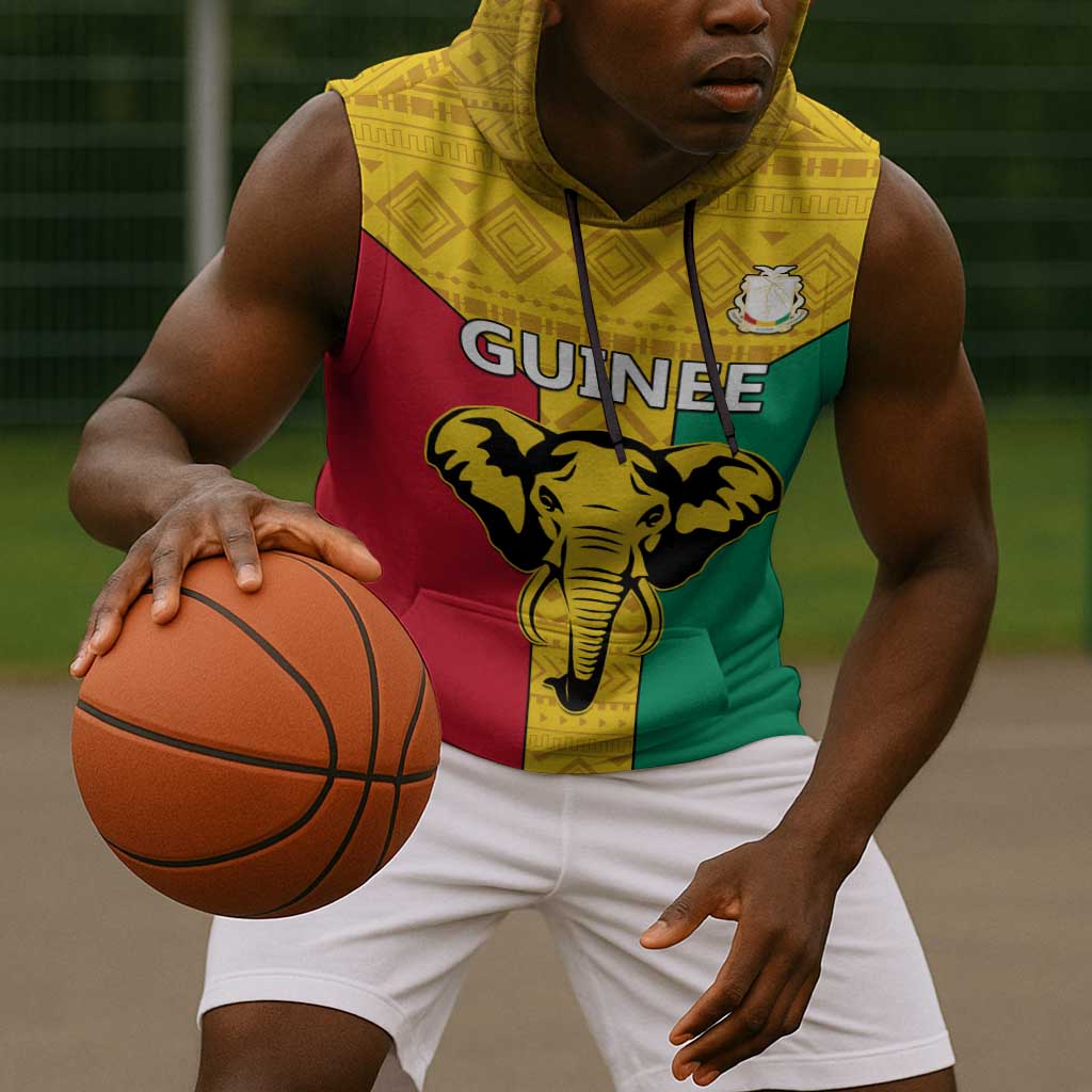Guinea Football Sleeveless Hoodie Come On Syli National - African Pride