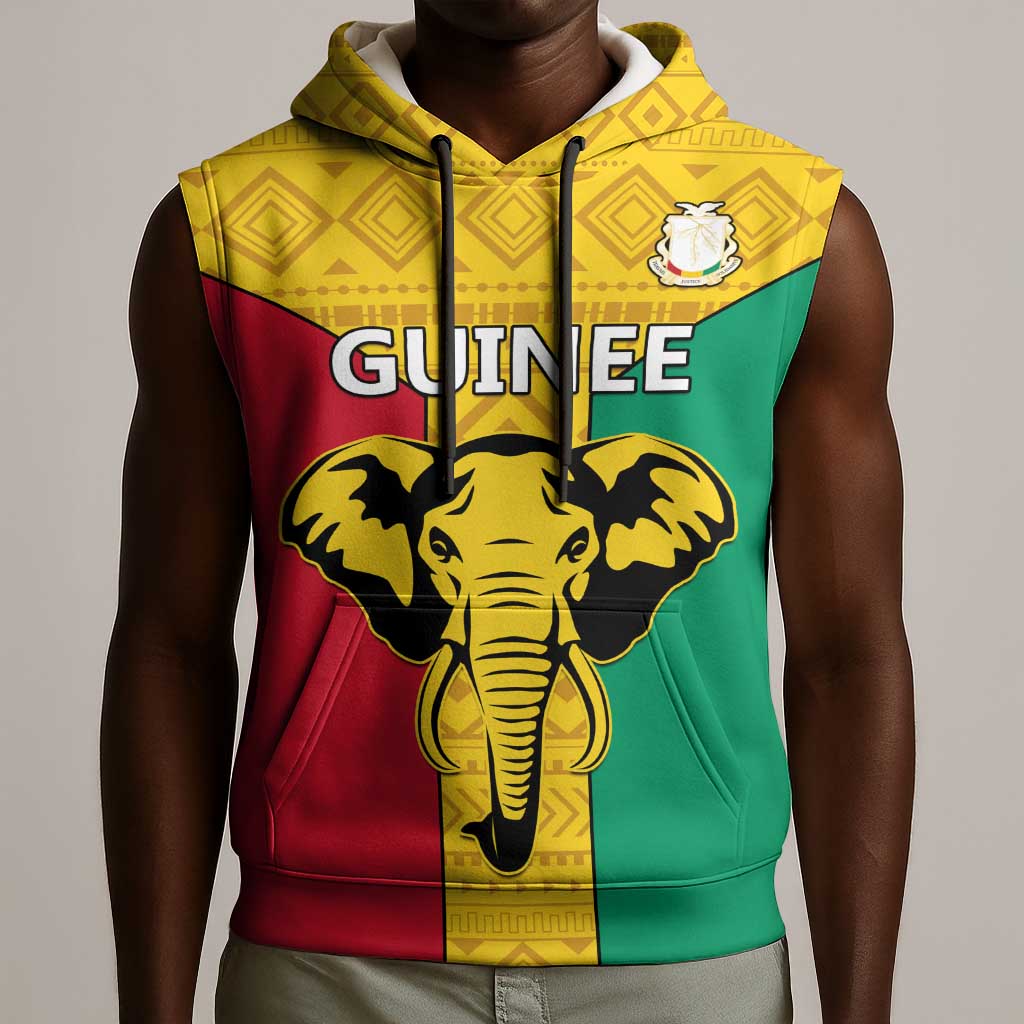 Guinea Football Sleeveless Hoodie Come On Syli National - African Pride