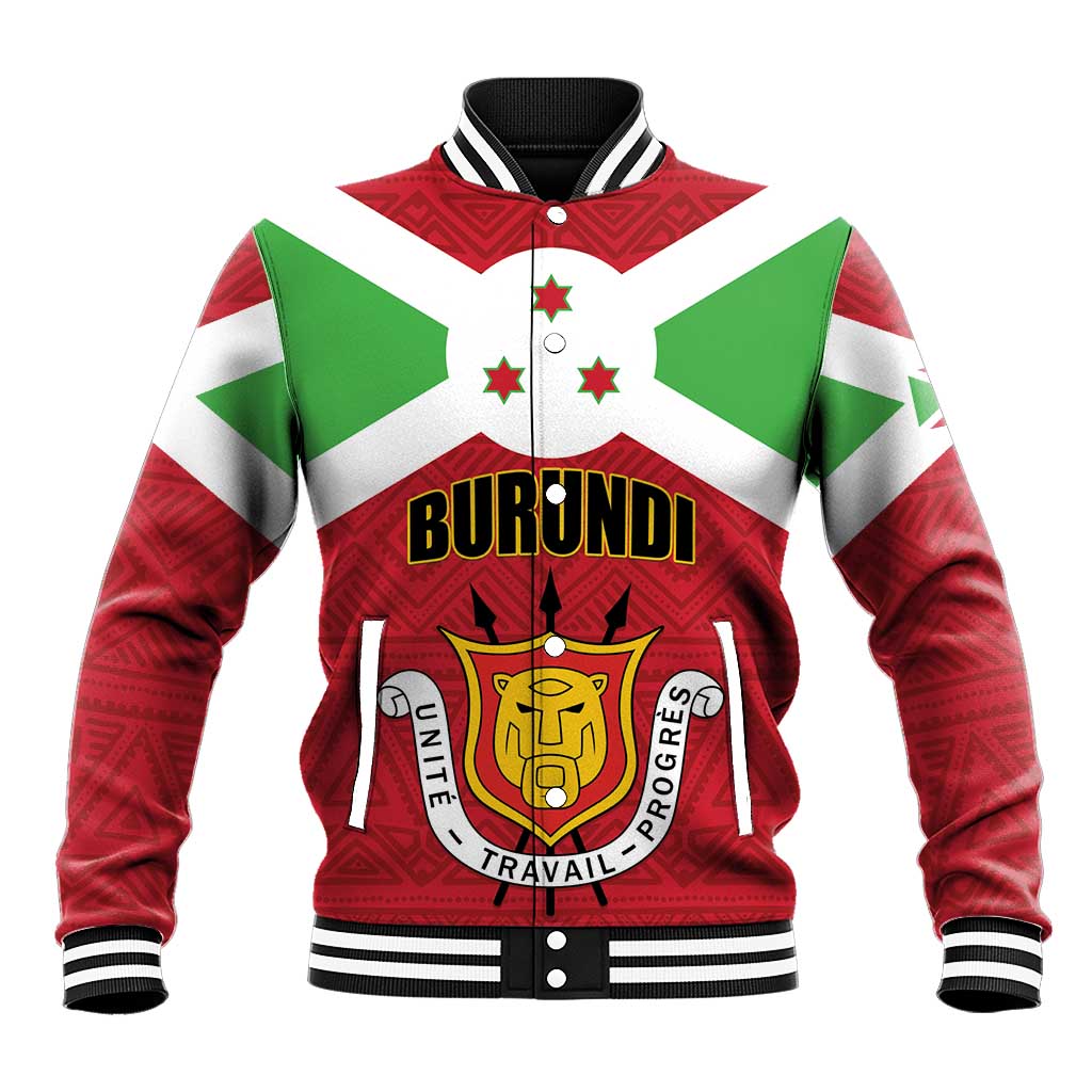 Personalized Burundi Baseball Jacket Coat Of Arms African Pattern LT01