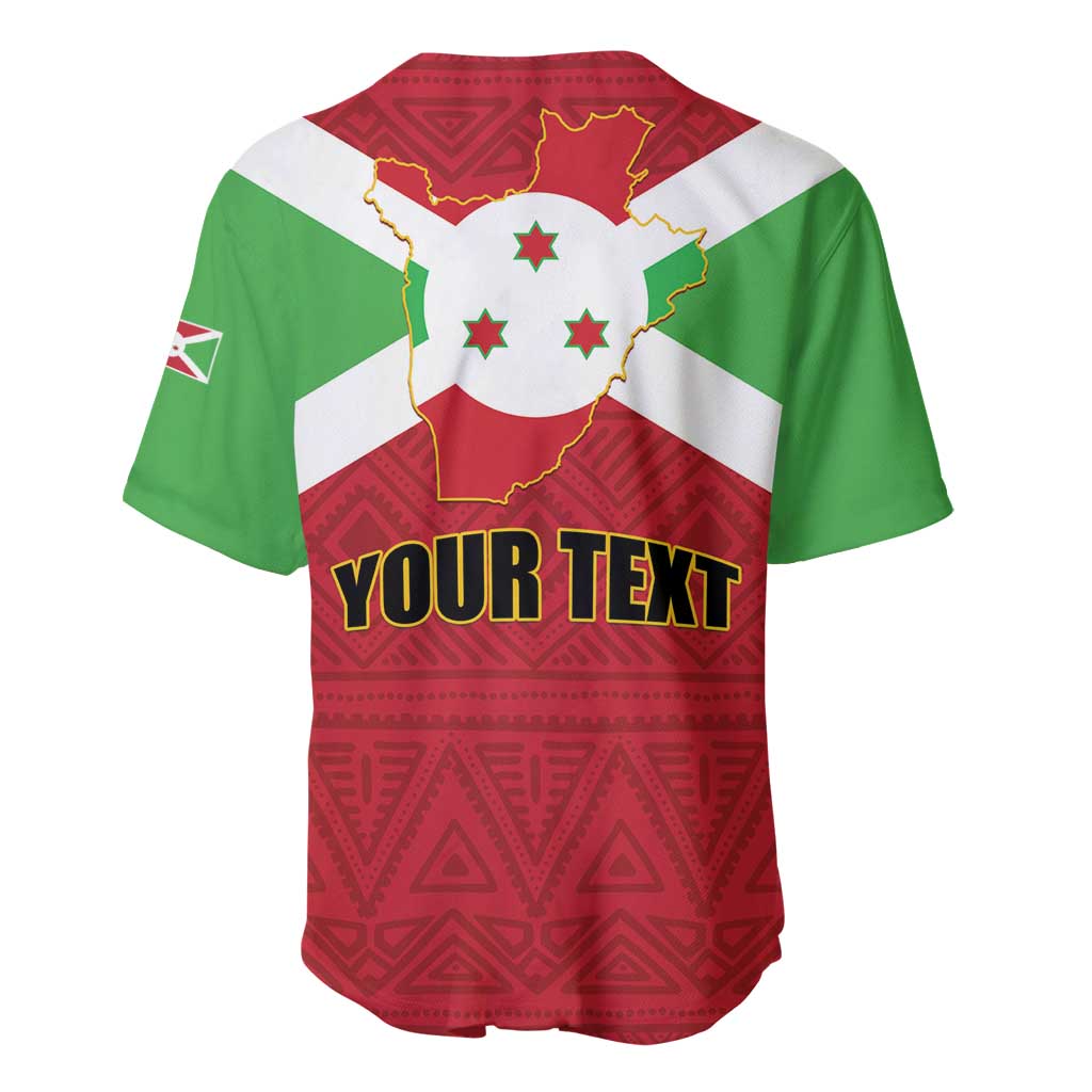 Personalized Burundi Baseball Jersey Coat Of Arms African Pattern