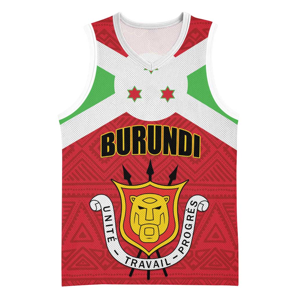 Personalized Burundi Basketball Jersey Coat Of Arms African Pattern LT01