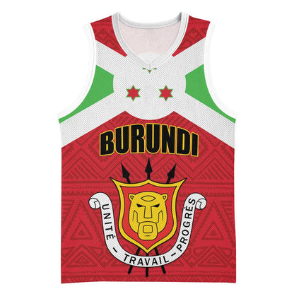 Personalized Burundi Basketball Jersey Coat Of Arms African Pattern LT01