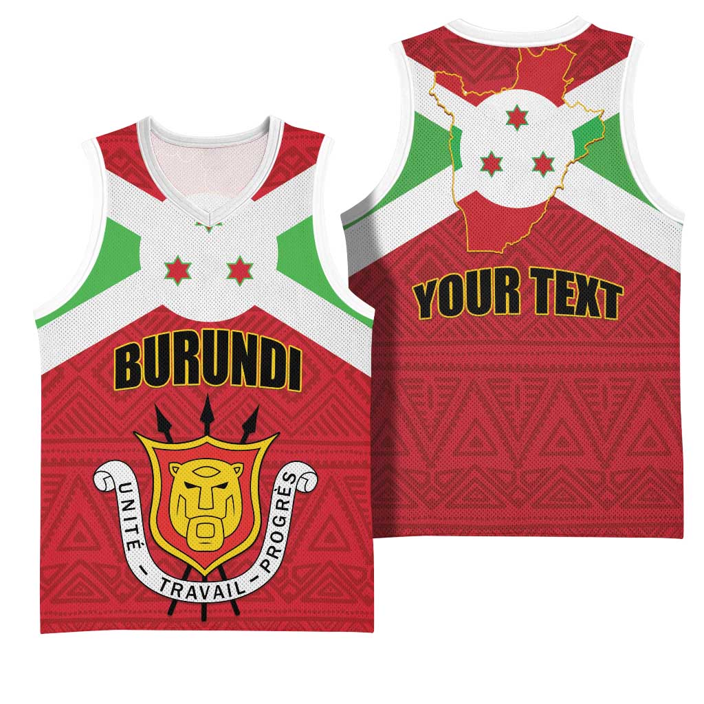 Personalized Burundi Basketball Jersey Coat Of Arms African Pattern LT01