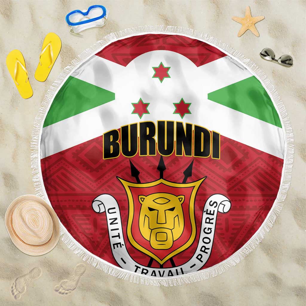 Burundi Beach Blanket Coat Of Arms African Pattern