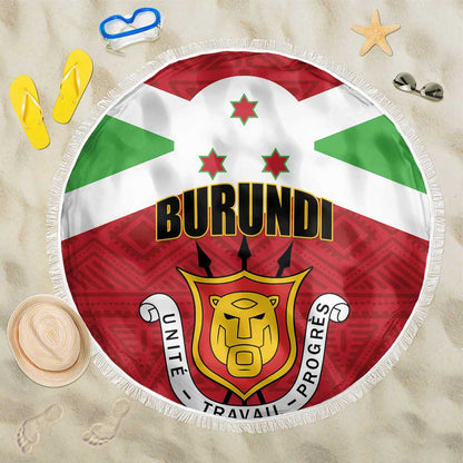 Burundi Beach Blanket Coat Of Arms African Pattern