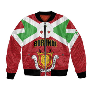 Personalized Burundi Bomber Jacket Coat Of Arms African Pattern