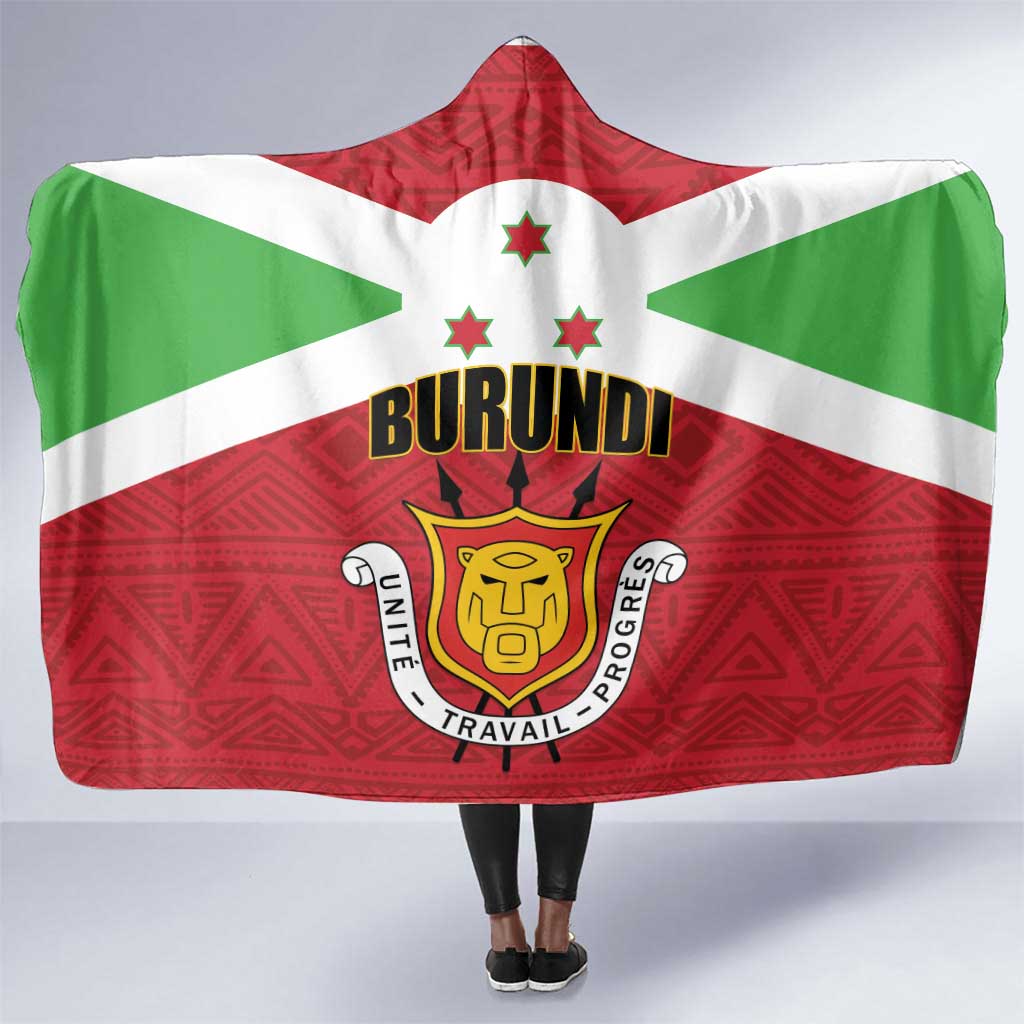 Burundi Hooded Blanket Coat Of Arms African Pattern