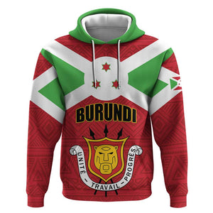 Personalized Burundi Hoodie Coat Of Arms African Pattern