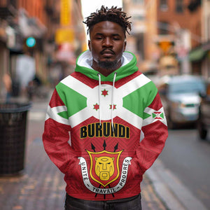 Personalized Burundi Hoodie Coat Of Arms African Pattern