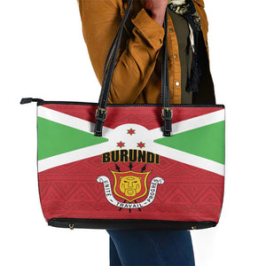 Burundi Leather Tote Bag Coat Of Arms African Pattern